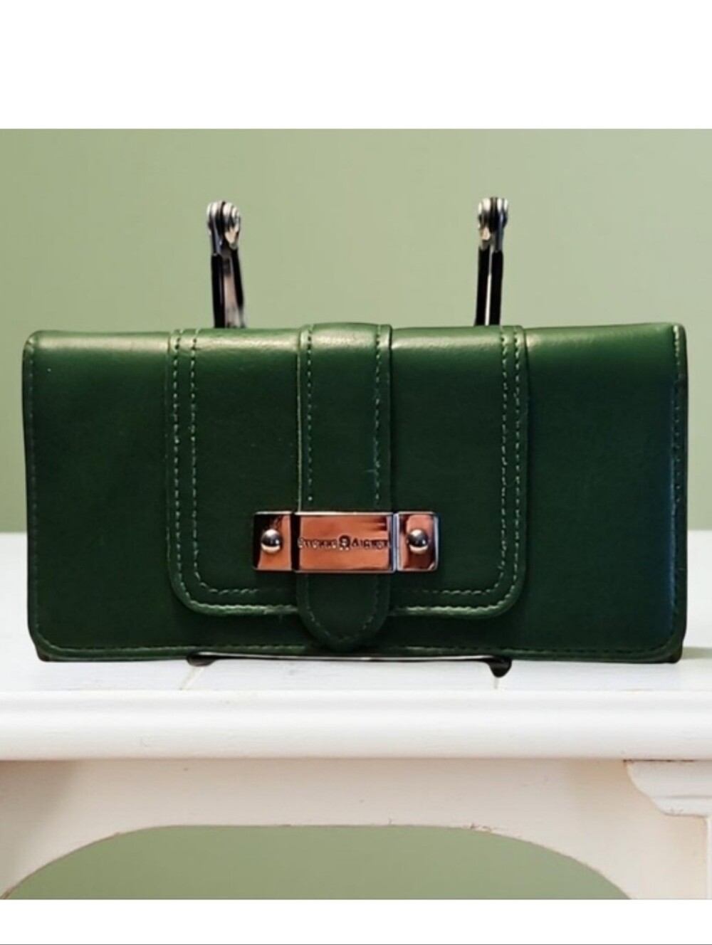 Etienne Aigner Vintage Green Trifold Wallet